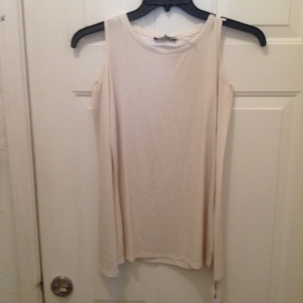 Ivanka Trump Cream Cold Shoulder Blouse - Picture 2 of 10